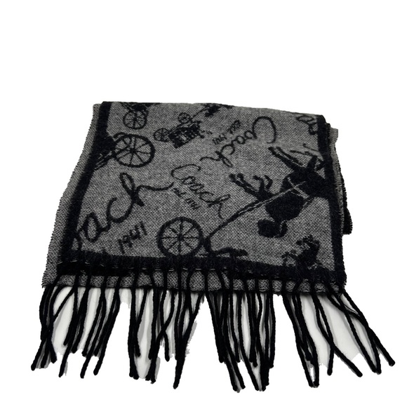 Coach Accessories - Coach Wool Cashmere Carriage Scarf est 1941